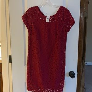 Red lace dress